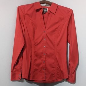 Red Express collared cuffed button up